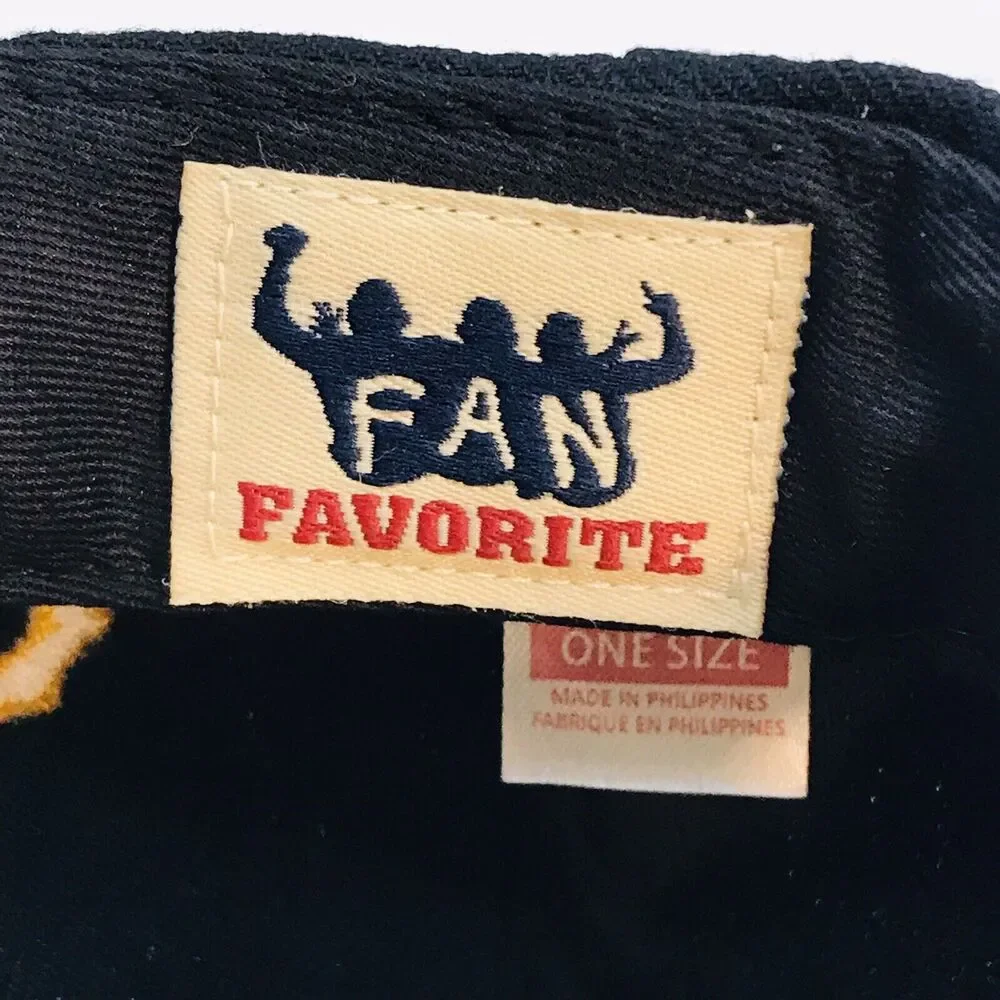 Pittsburgh Pirates MLB Logo Baseball Cap Fan Favorite Black Gold Strapback Hat